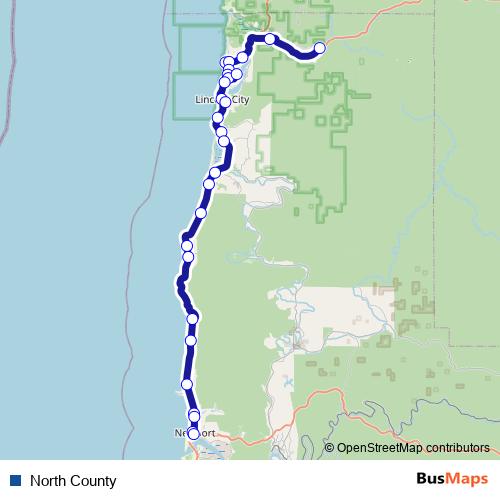 North County bus Line Map