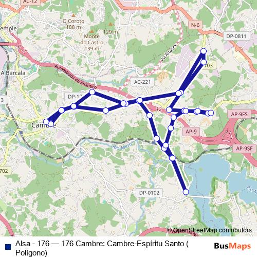 Alsa - 176 bus Line Map