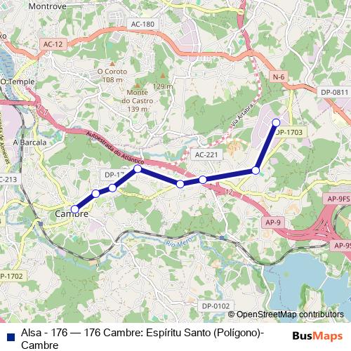 Alsa - 176 bus Line Map