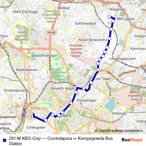 291-M KBS-Gnp bus Line Map