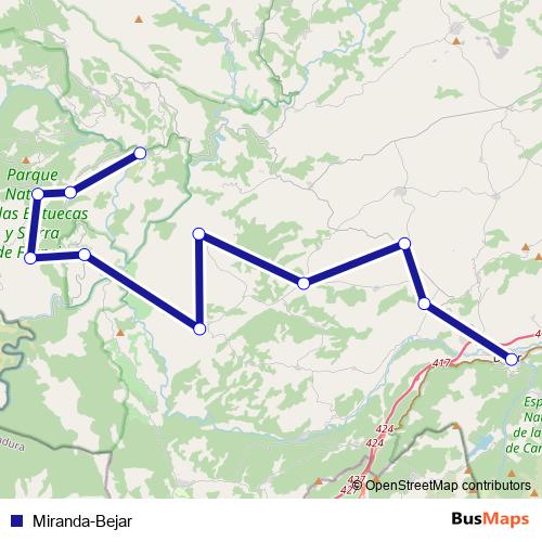 Miranda-Bejar bus Line Map