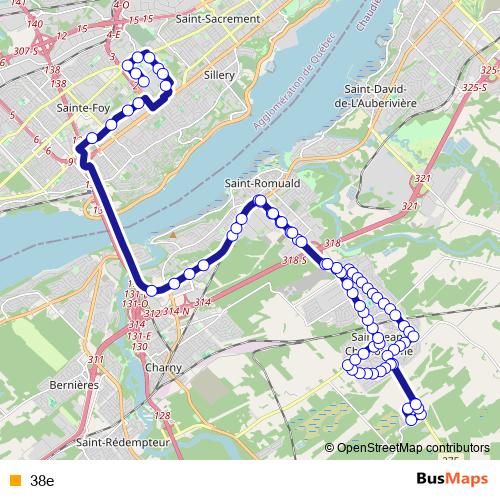 38e bus Line Map