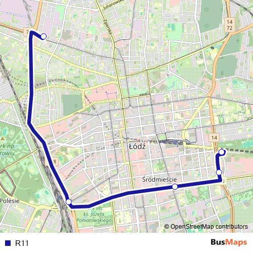 R11 bus Line Map