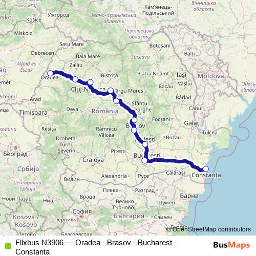 Flixbus N3906 bus Line Map