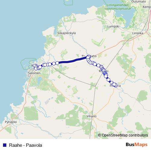 Raahe - Paavola bus Line Map