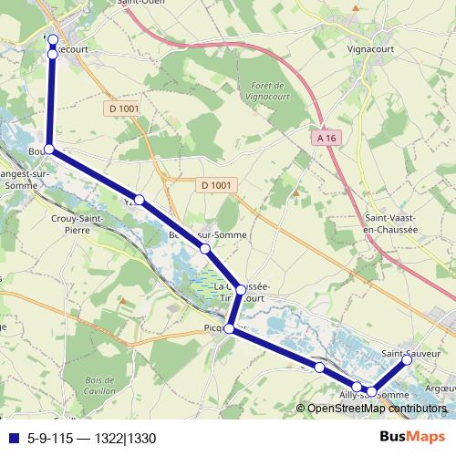 5-9-115 bus Line Map