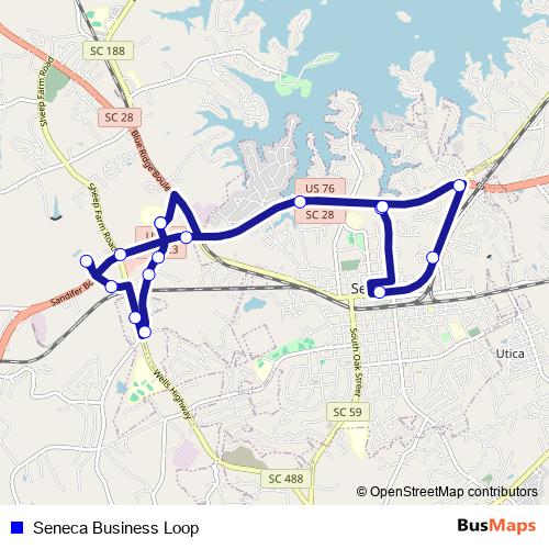 Seneca Business Loop bus Line Map