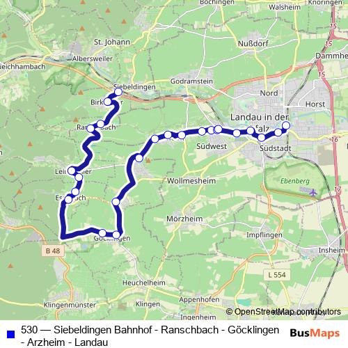 530 bus Line Map