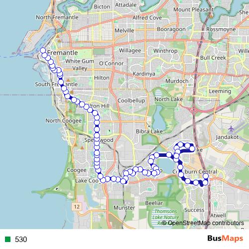 530 bus Line Map