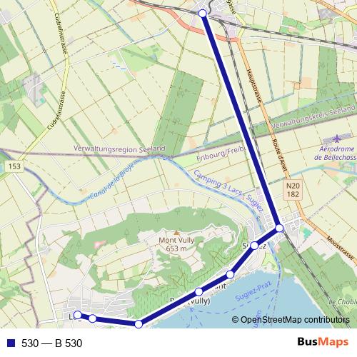 530 bus Line Map