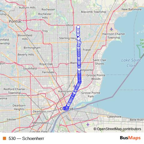 530 bus Line Map