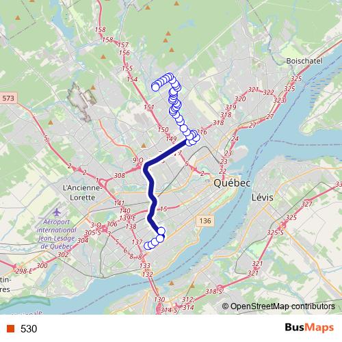 530 bus Line Map