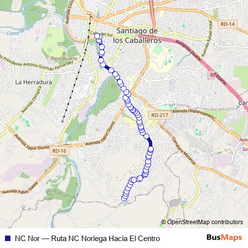 NC Nor bus Line Map