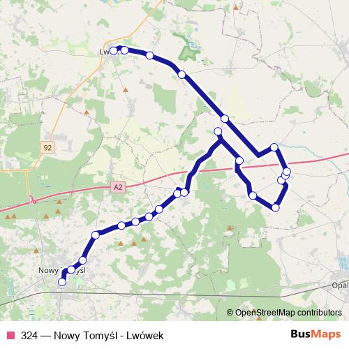324 bus Line Map