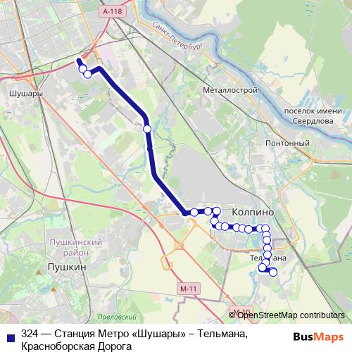 324 bus Line Map