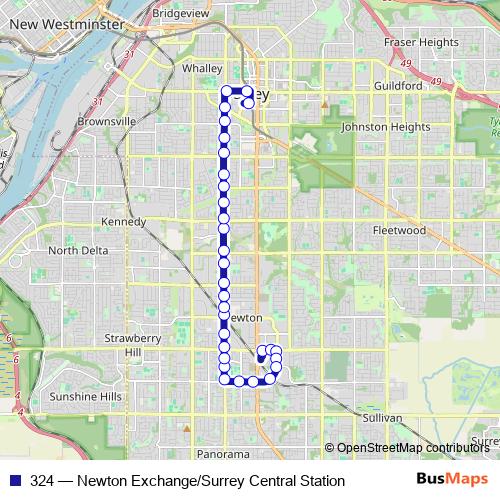 324 bus Line Map