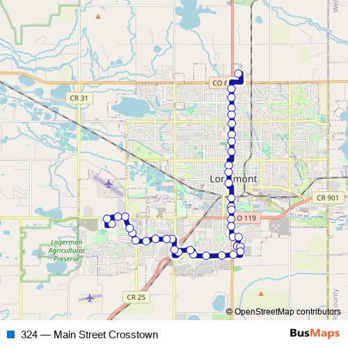324 bus Line Map