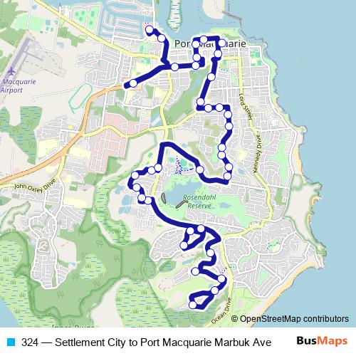 324 bus Line Map