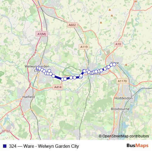 324 bus Line Map