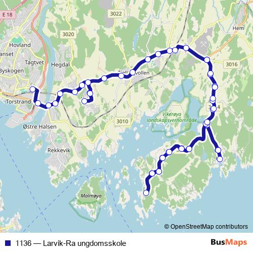 1136 bus Line Map
