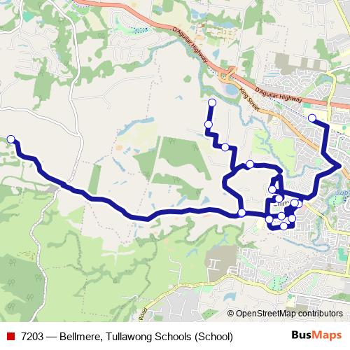 7203 bus Line Map