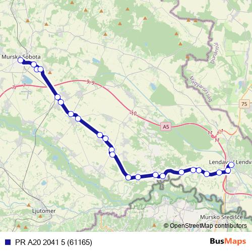 PR A20 2041 5 (61165) bus Line Map