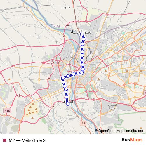 M2 metro Line Map