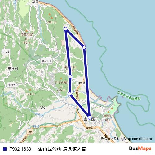 F932-1630 bus Line Map
