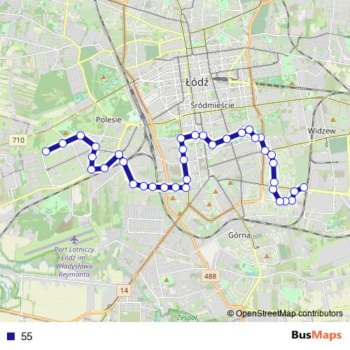 55 bus Line Map
