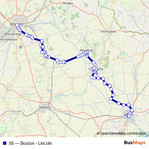 55 bus Line Map