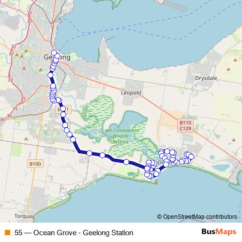 55 bus Line Map