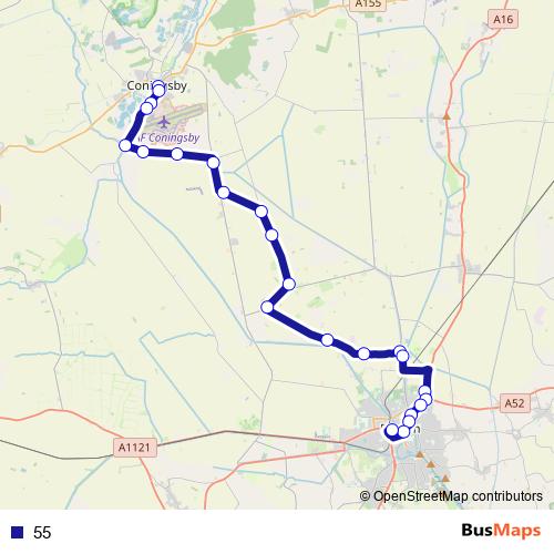 55 bus Line Map