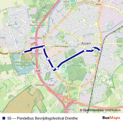 55 bus Line Map