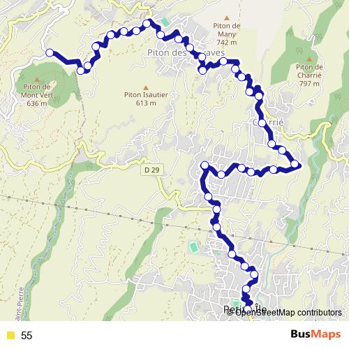 55 bus Line Map