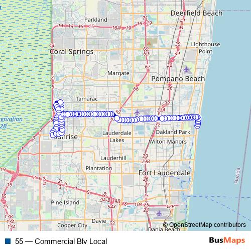 55 bus Line Map