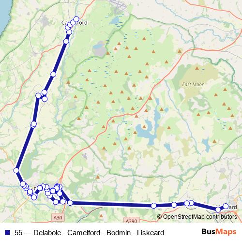 55 bus Line Map