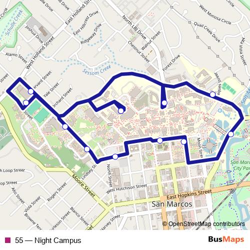 55 bus Line Map