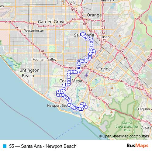 55 bus Line Map