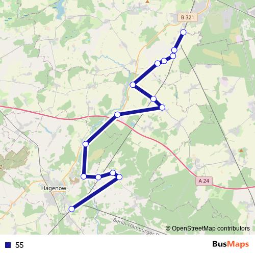 55 bus Line Map