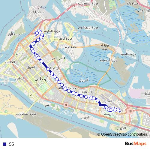 55 bus Line Map