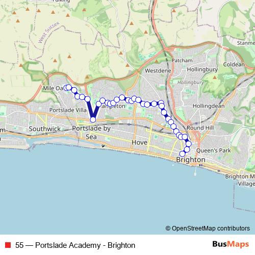 55 bus Line Map