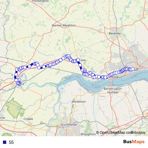 55 bus Line Map