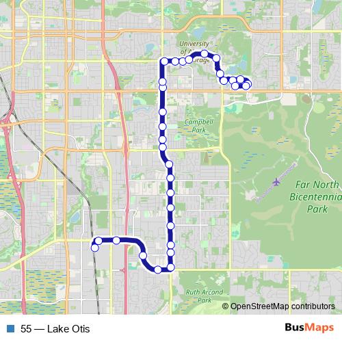 55 bus Line Map