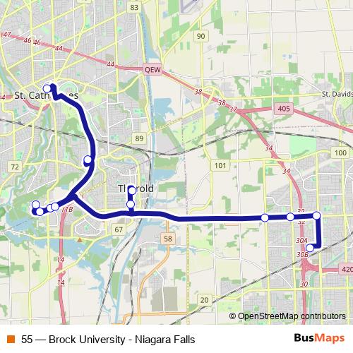 55 bus Line Map