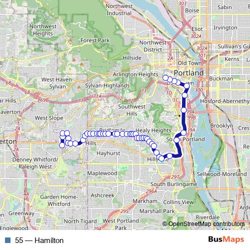 55 bus Line Map