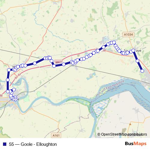 55 bus Line Map