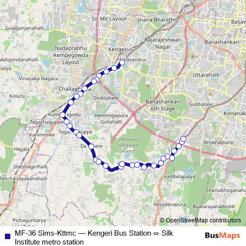 MF-36 Sims-Kttmc bus Line Map