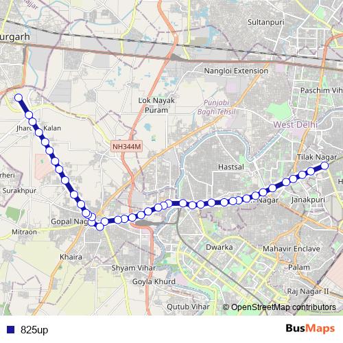 825up bus Line Map