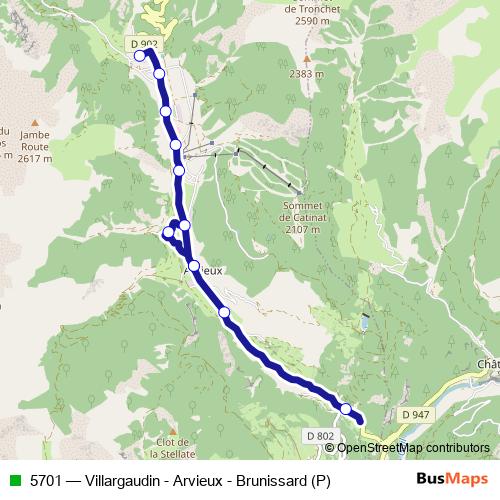 5701 bus Line Map
