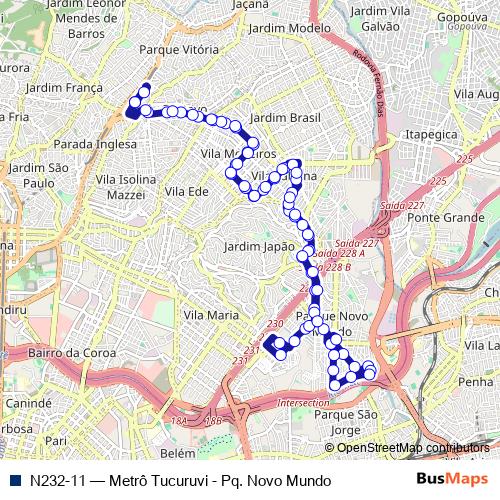 N232-11 bus Line Map